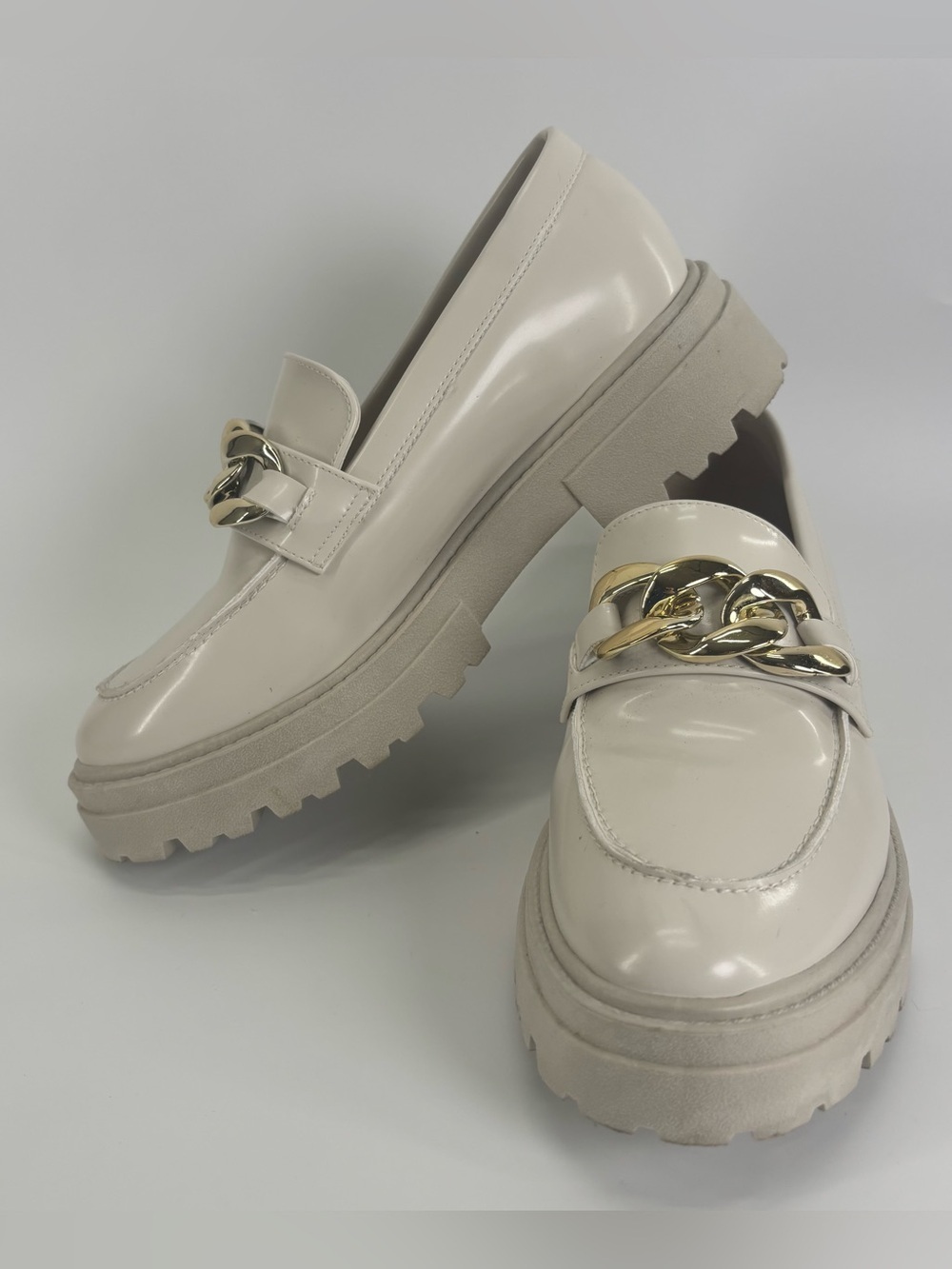 Steve Madden Makira platform loafer 7.5 cream gold - Picture 4 of 14